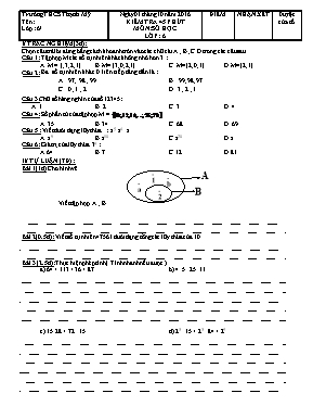 Kiểm tra 45 phút môn Số học lớp 6 - Trường THCS Thạnh Mỹ